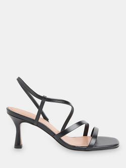 Whistles Tenley Leather Strappy Heeled Sandals, Black, Black