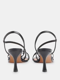 Whistles Tenley Leather Strappy Heeled Sandals, Black - view 2, Black