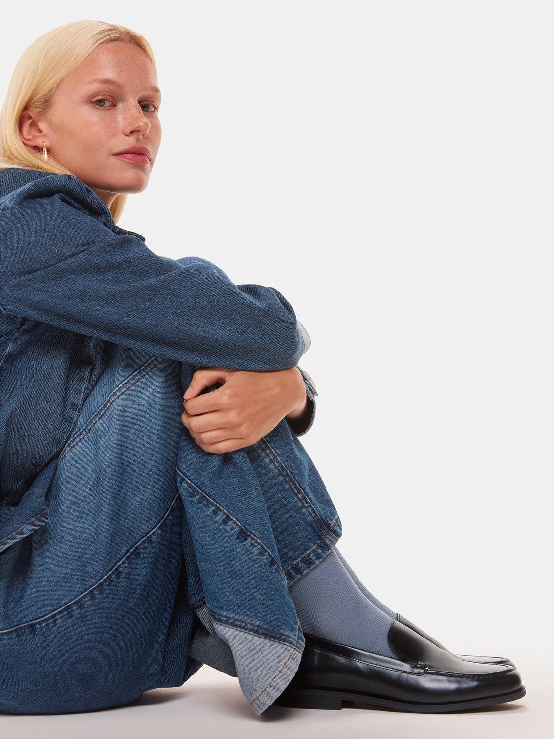 Product image 5 of 5, which shows Whistles Jovie Patent Leather Slim Loafers, Black, 4