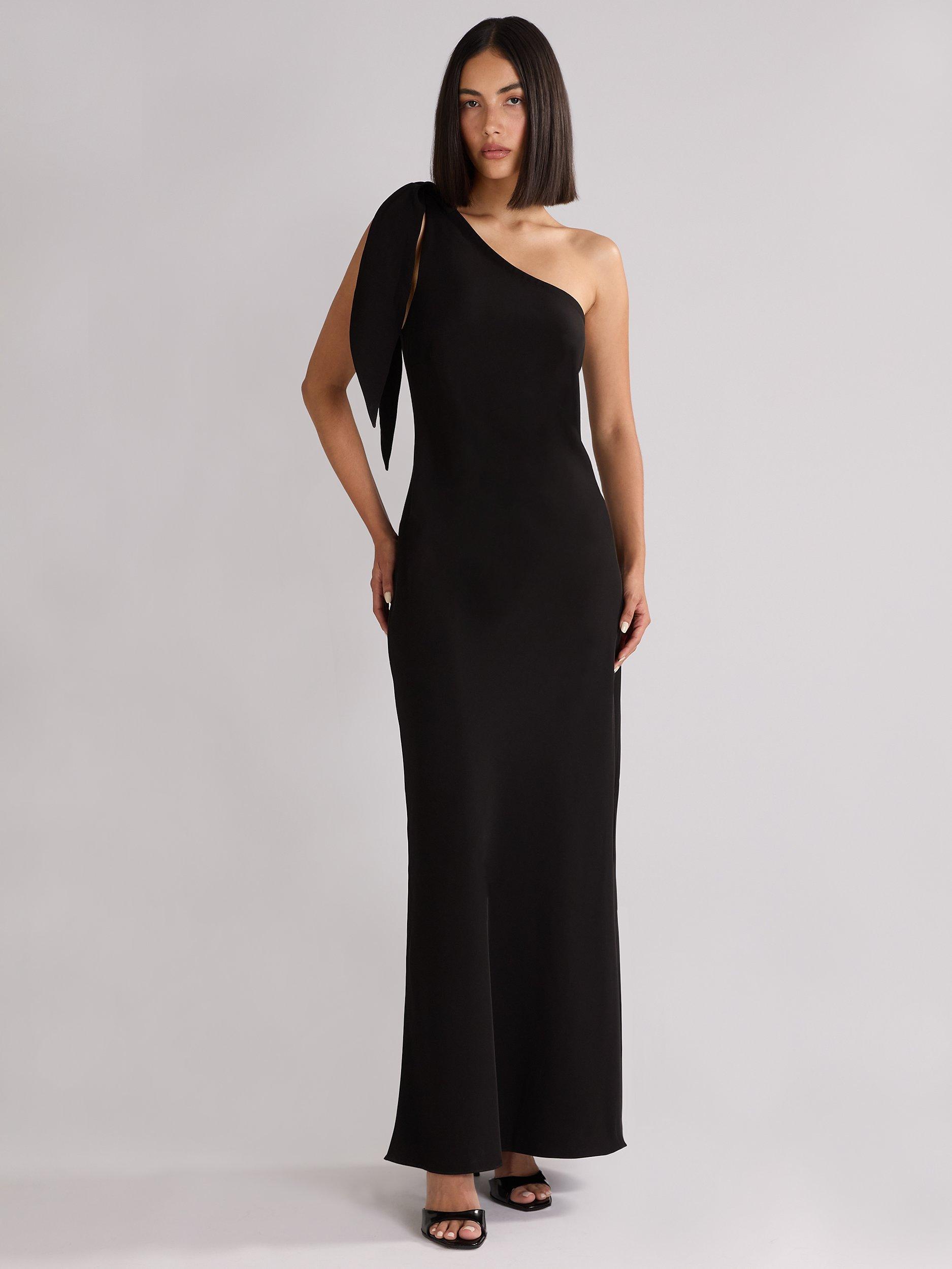 Black crepe maxi dress hotsell