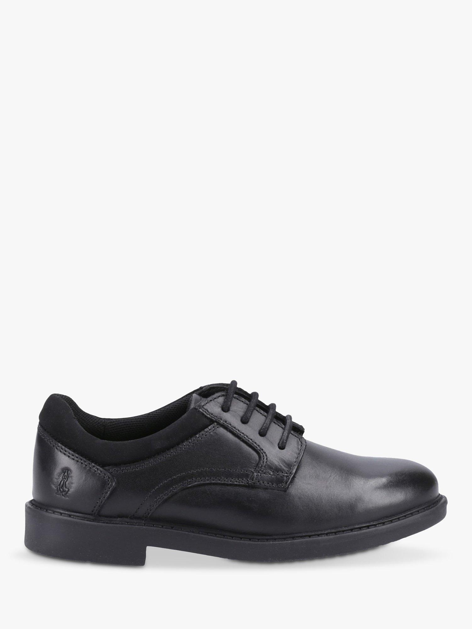 Product image 1 of 4, which shows Hush Puppies Kids' Tommy Senior Leather Lace Up Shoes, Black, 7