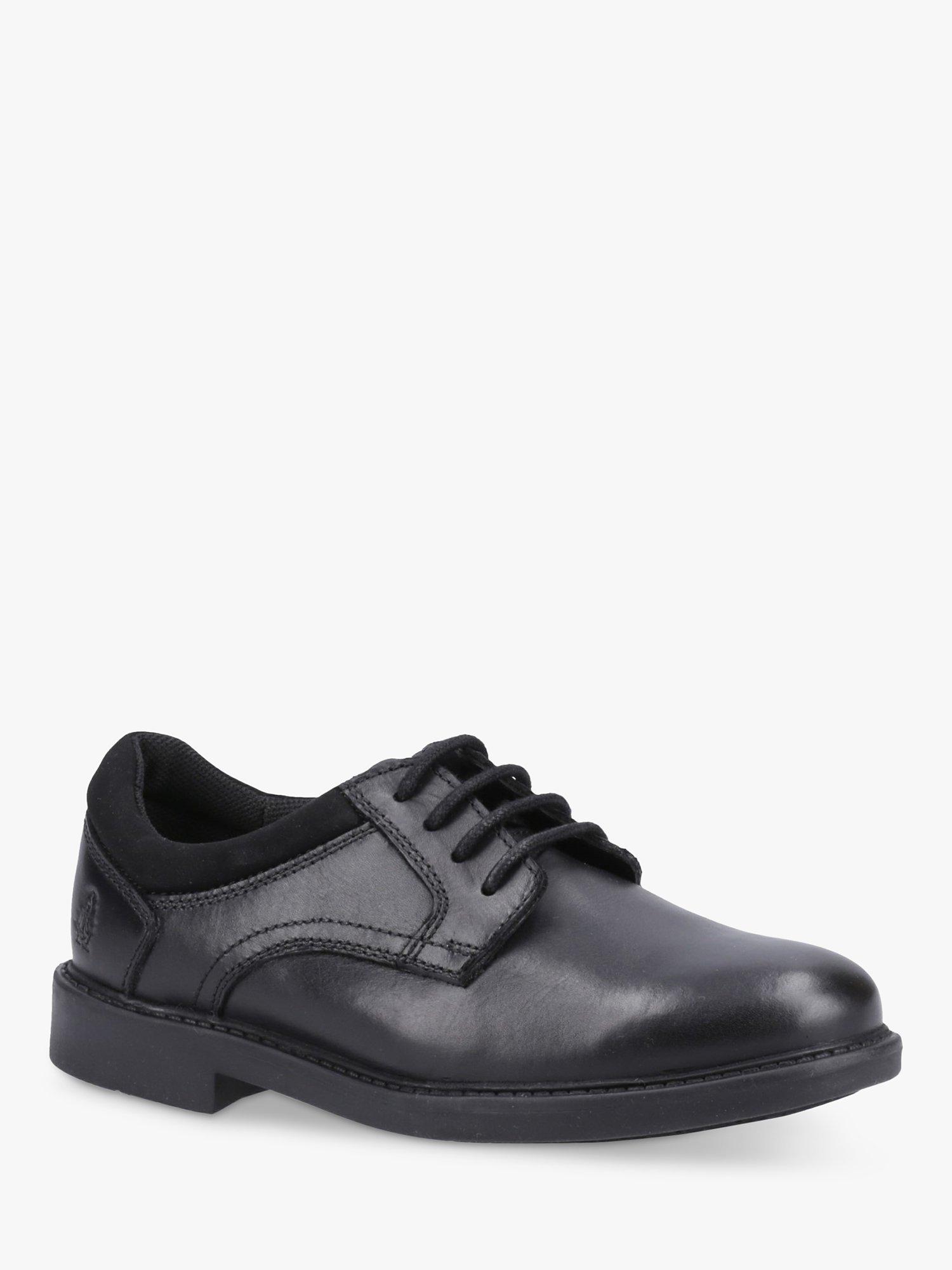 Product image 2 of 4, which shows Hush Puppies Kids' Tommy Senior Leather Lace Up Shoes, Black, 7