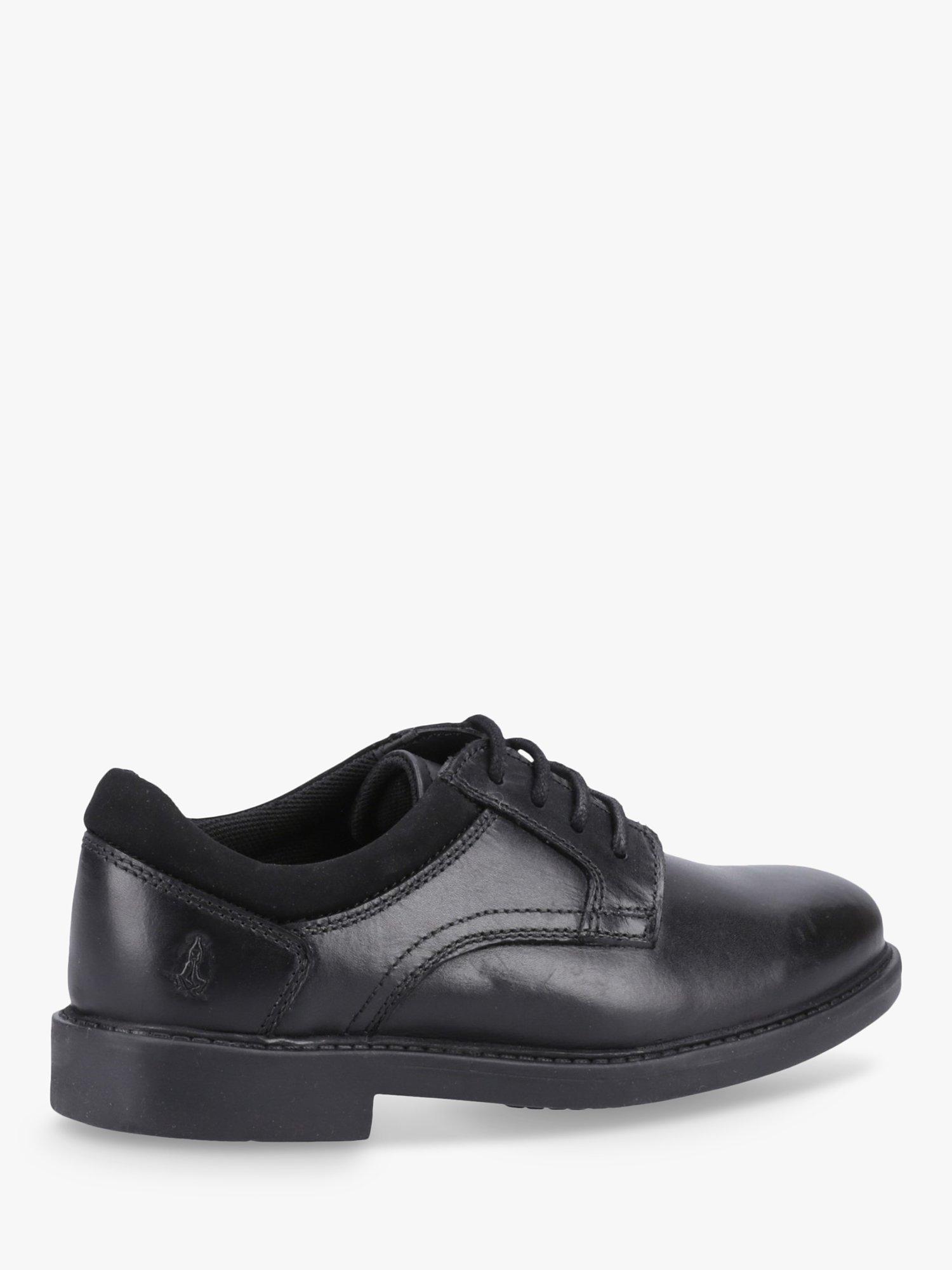 Product image 3 of 4, which shows Hush Puppies Kids' Tommy Senior Leather Lace Up Shoes, Black, 7