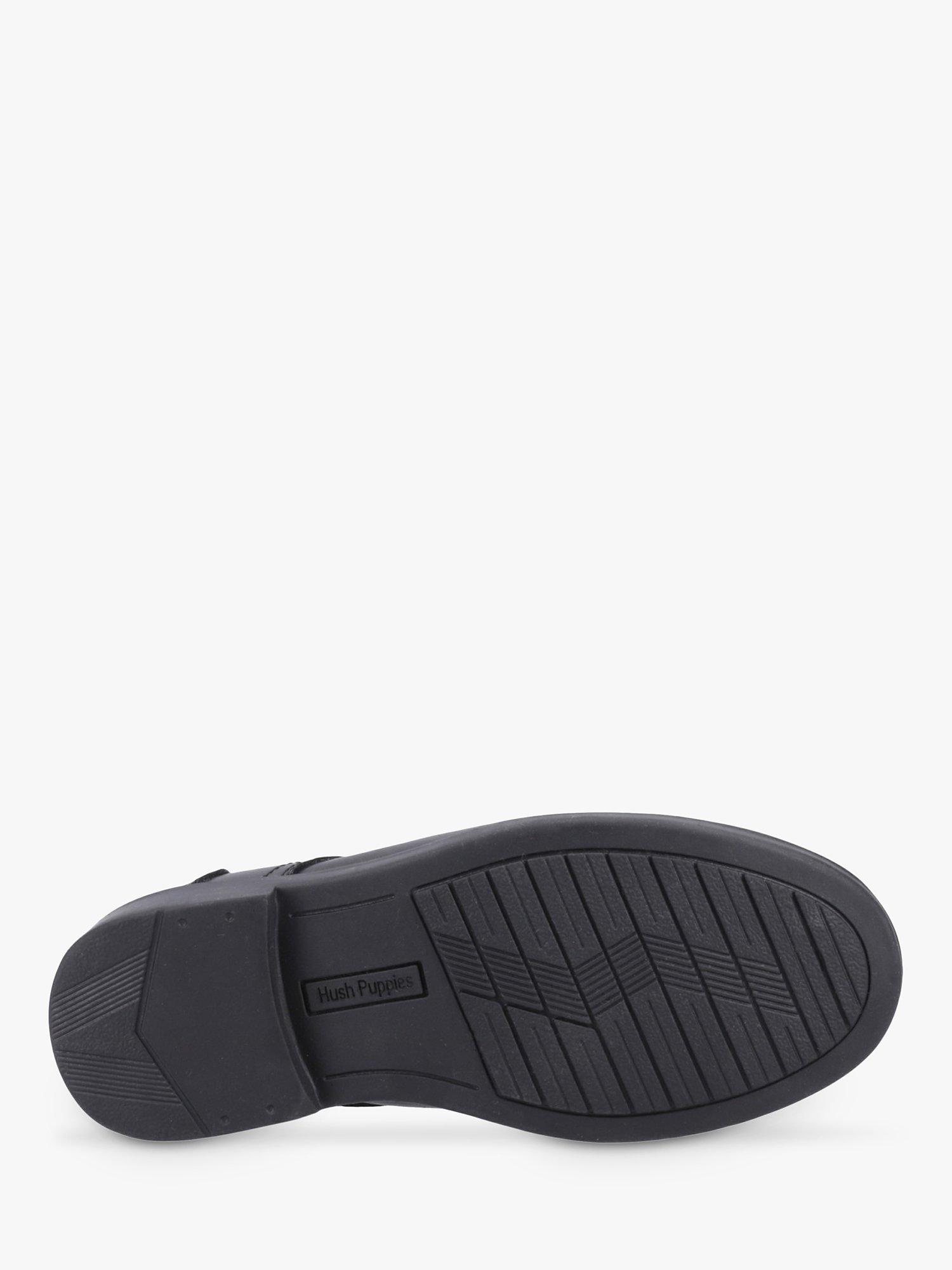 Product image 4 of 4, which shows Hush Puppies Kids' Tommy Senior Leather Lace Up Shoes, Black, 7