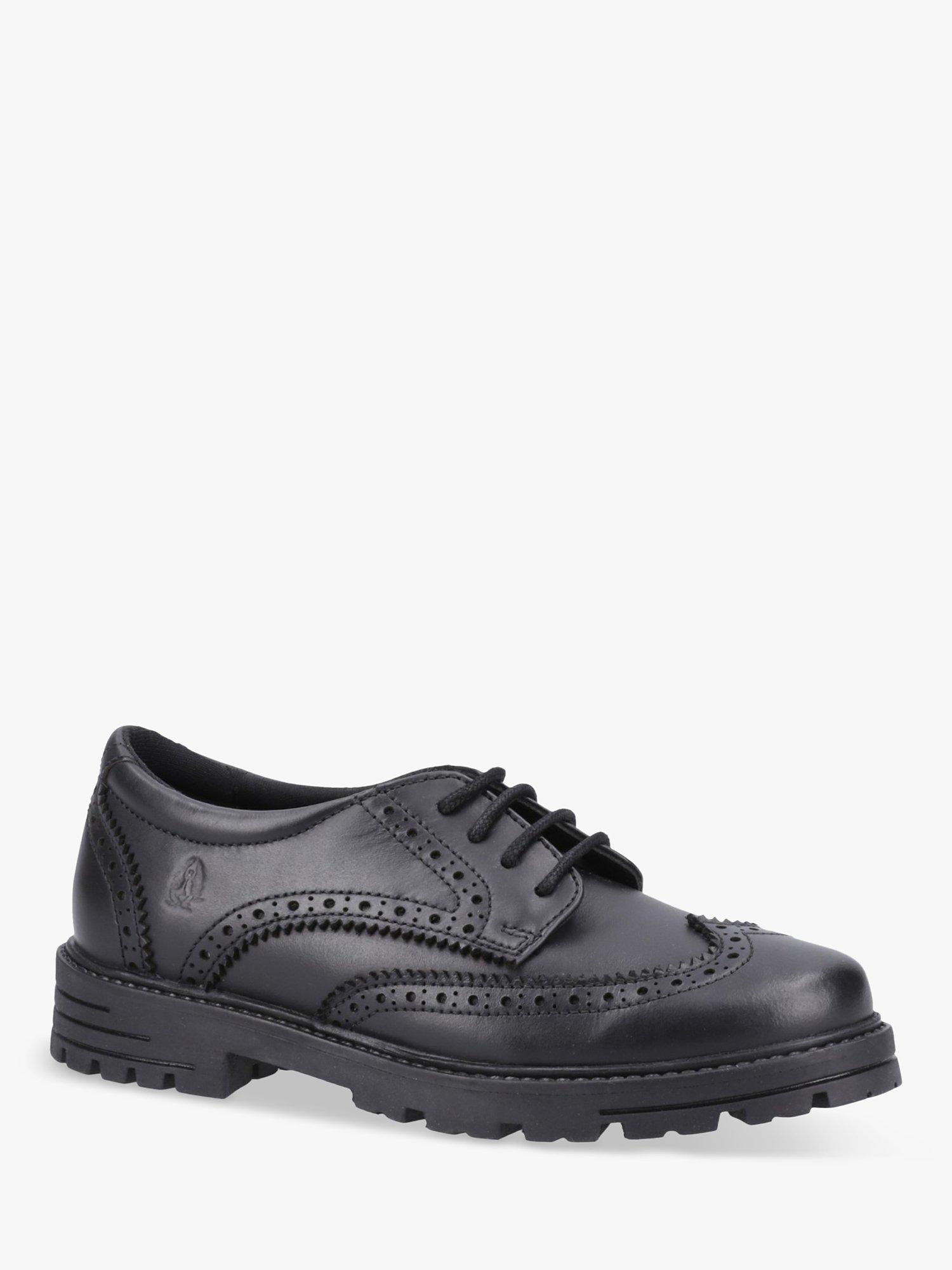 Product image 2 of 4, which shows Hush Puppies Kids' Maxine Senior Leather Lace Up Brogue Shoes, Black, 3