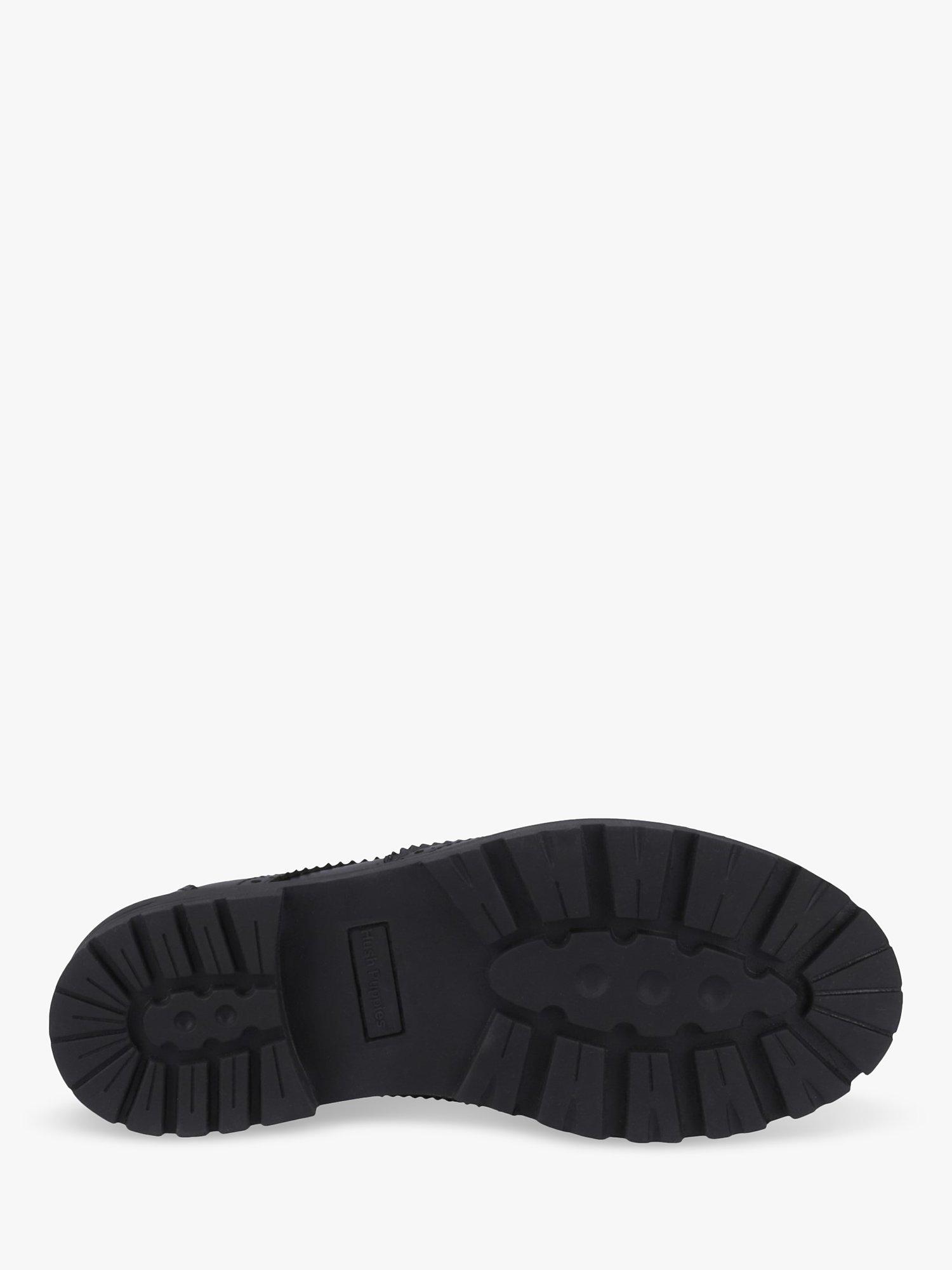 Product image 4 of 4, which shows Hush Puppies Kids' Maxine Senior Leather Lace Up Brogue Shoes, Black, 3