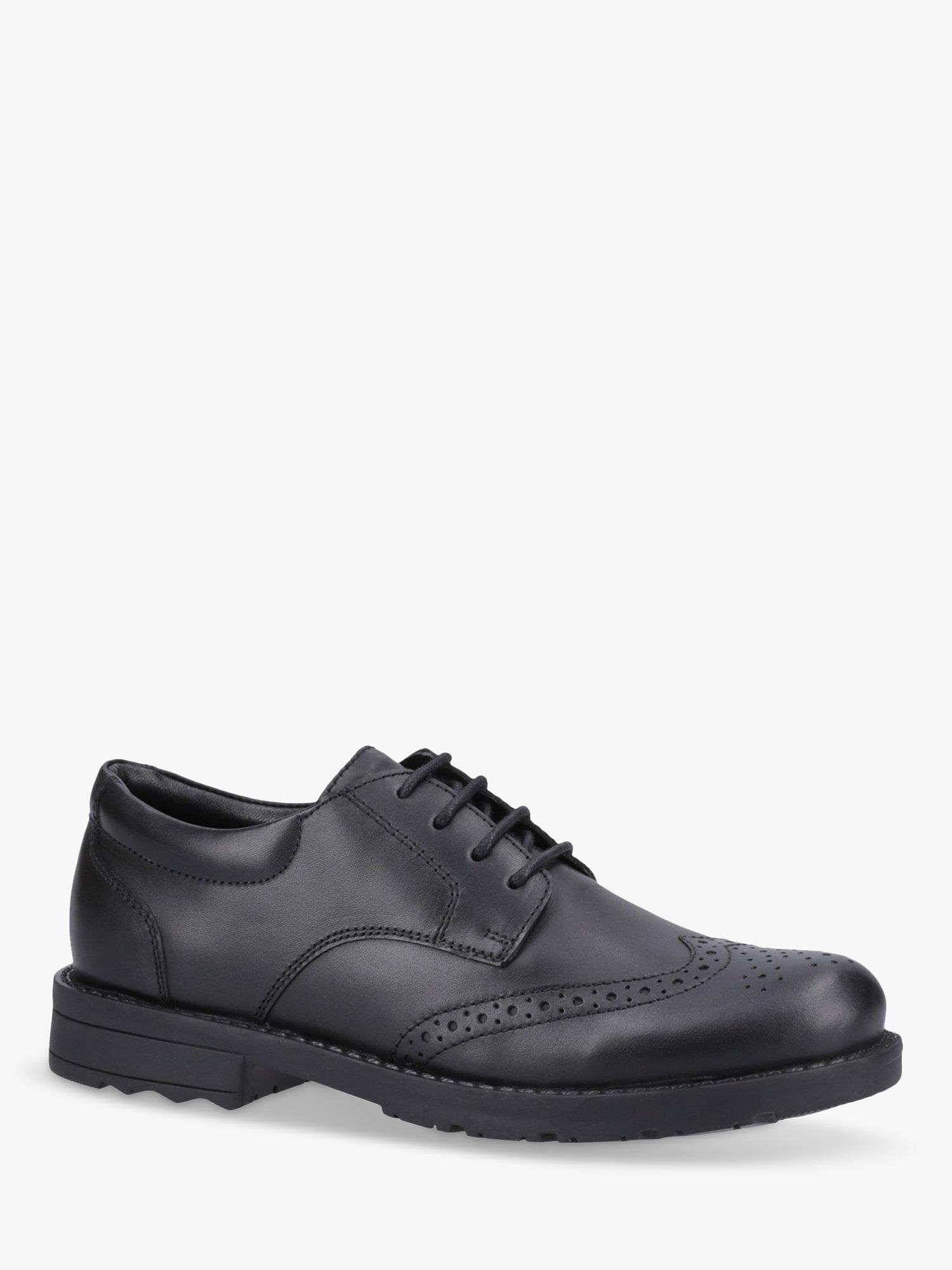 Product image 2 of 4, which shows Hush Puppies Kids' Brian Junior Leather Lace Up Brogue Shoes, Black, 10 Jnr