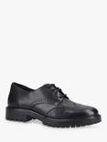 Hush Puppies Kids' Athena Senior Leather Lace Up Brogue Shoes, Black