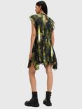 AllSaints Fleur Floral Mini Dress, Green/Multi