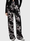 AllSaints Charli Floral Trousers, Black/White