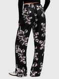 AllSaints Charli Floral Trousers, Black/White