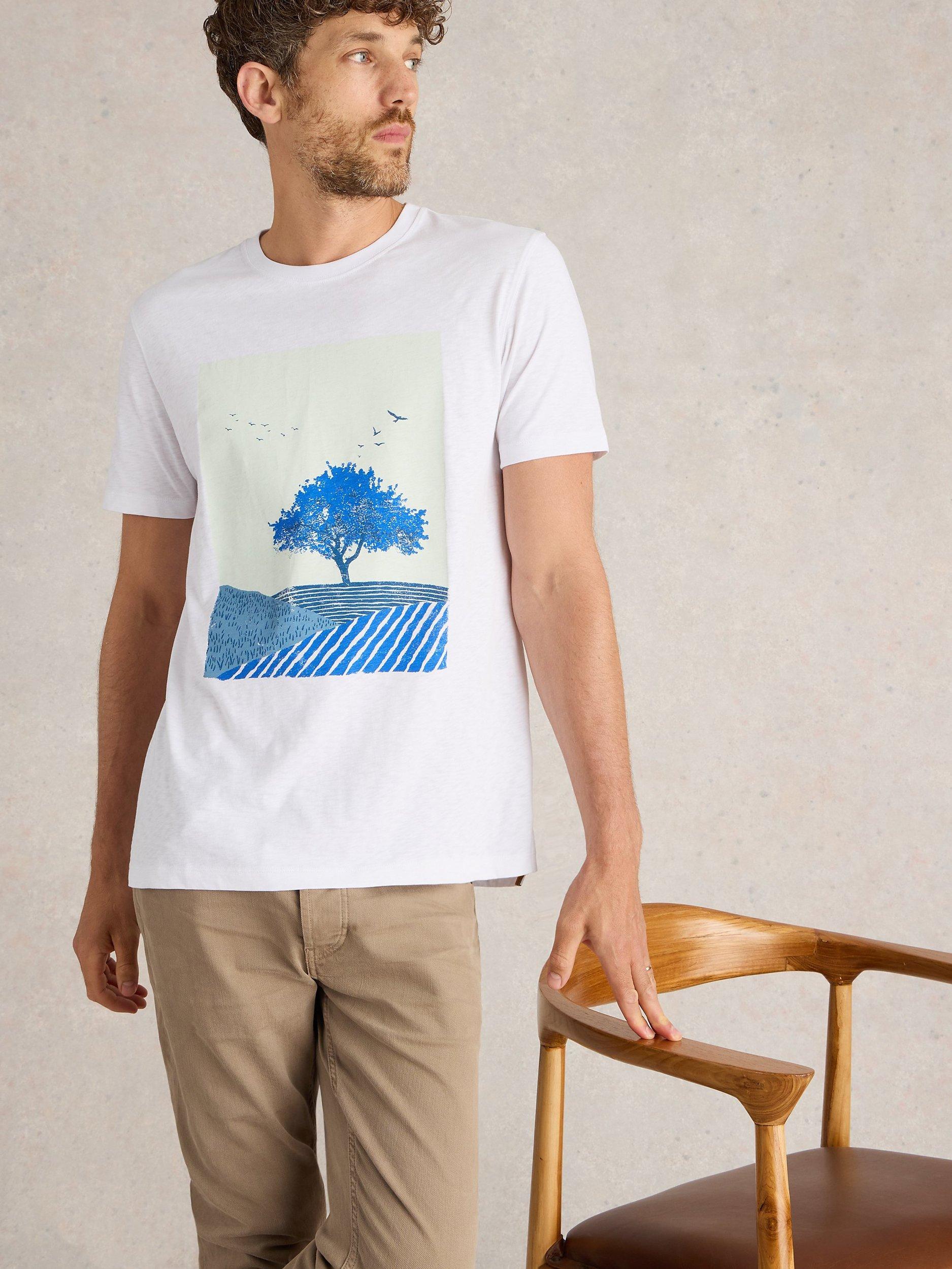 White Stuff Indigo T-Shirt, Ivory Pr