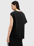 AllSaints Onyx Organic Cotton Twist T-Shirt, Black