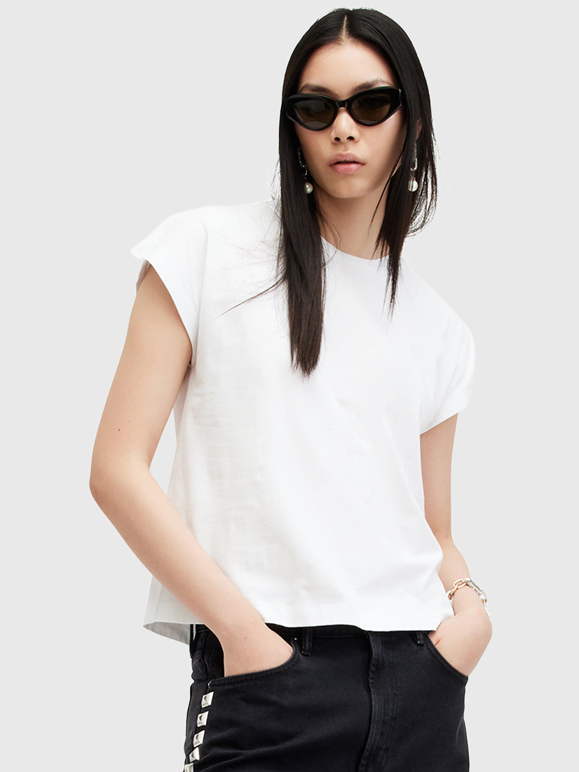 AllSaints Rue Organic Cotton T-Shirt, White