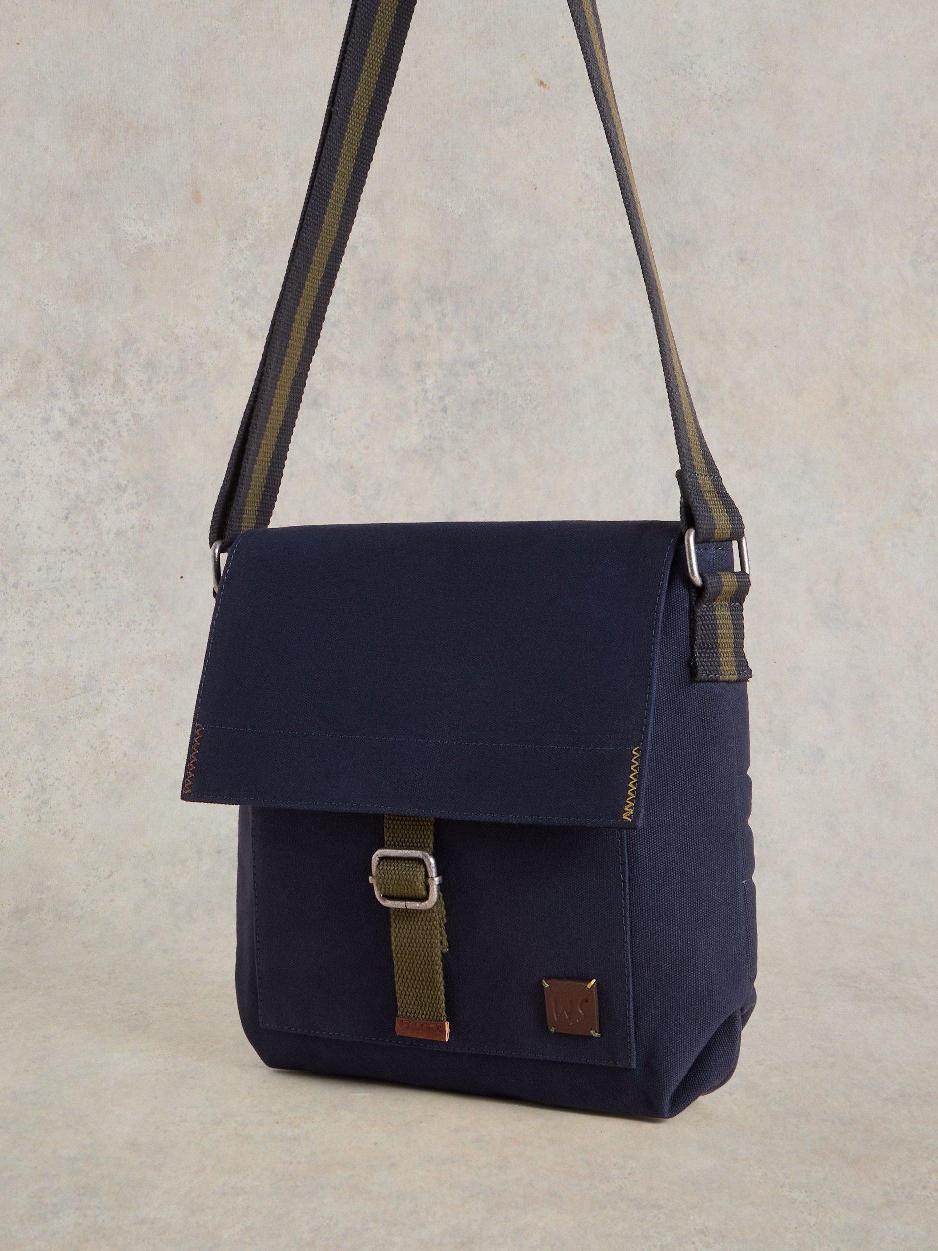 Product image 2 of 5, which shows White Stuff Teddy Canvas Cross Body Bag, Navy/Multi