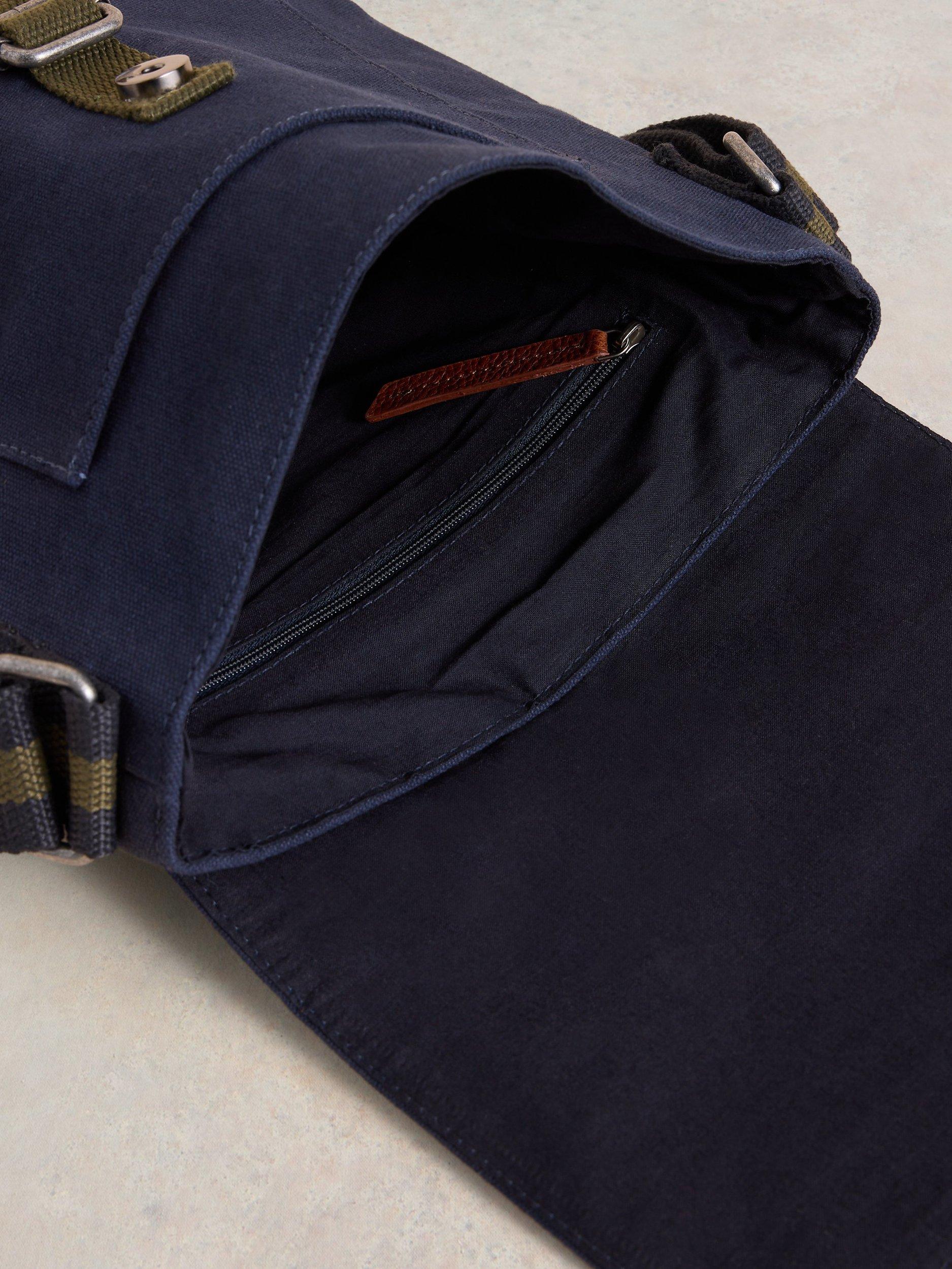 Product image 5 of 5, which shows White Stuff Teddy Canvas Cross Body Bag, Navy/Multi