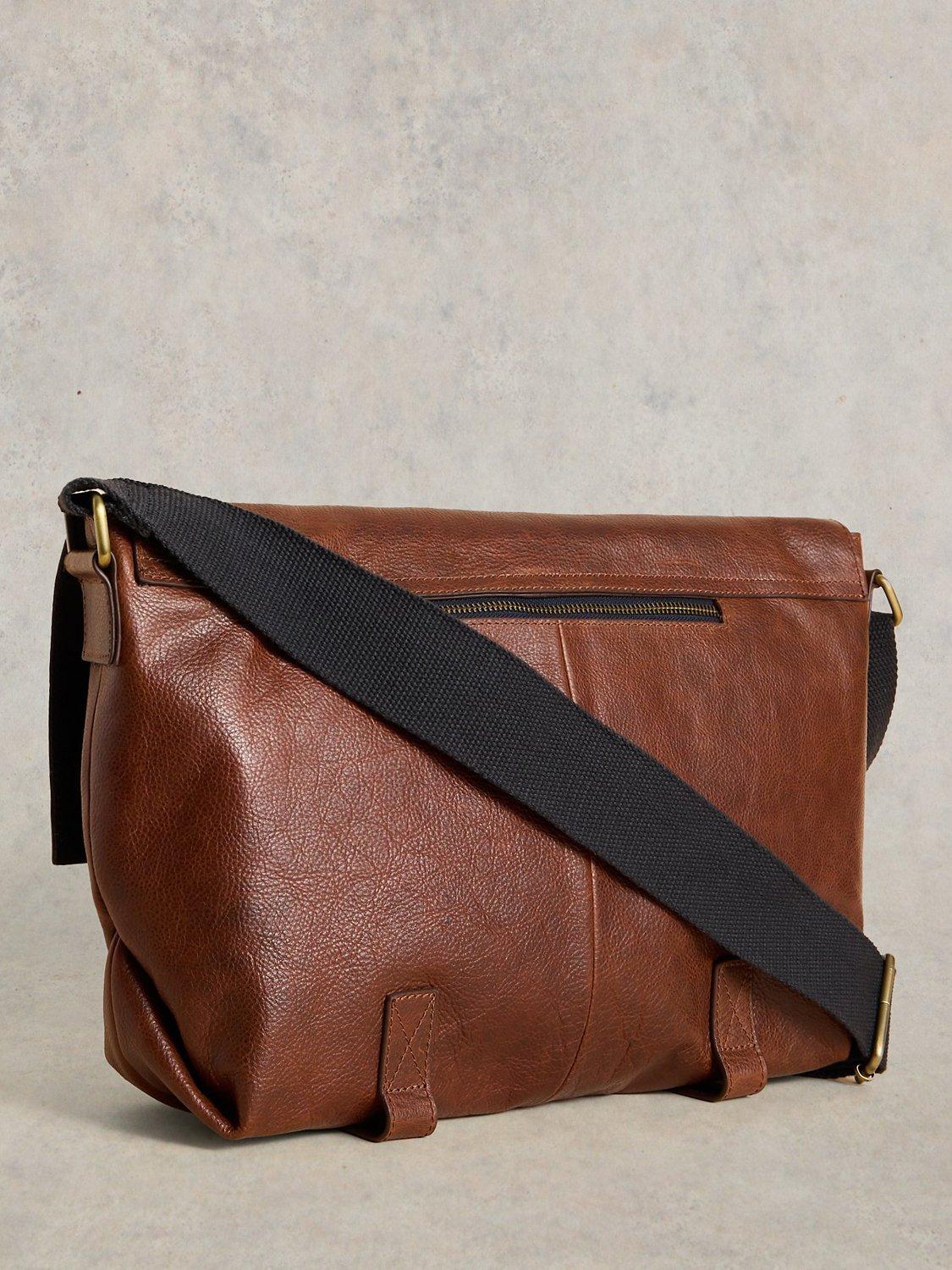 White Stuff Teddy Leather Messenger Bag Mid Tan