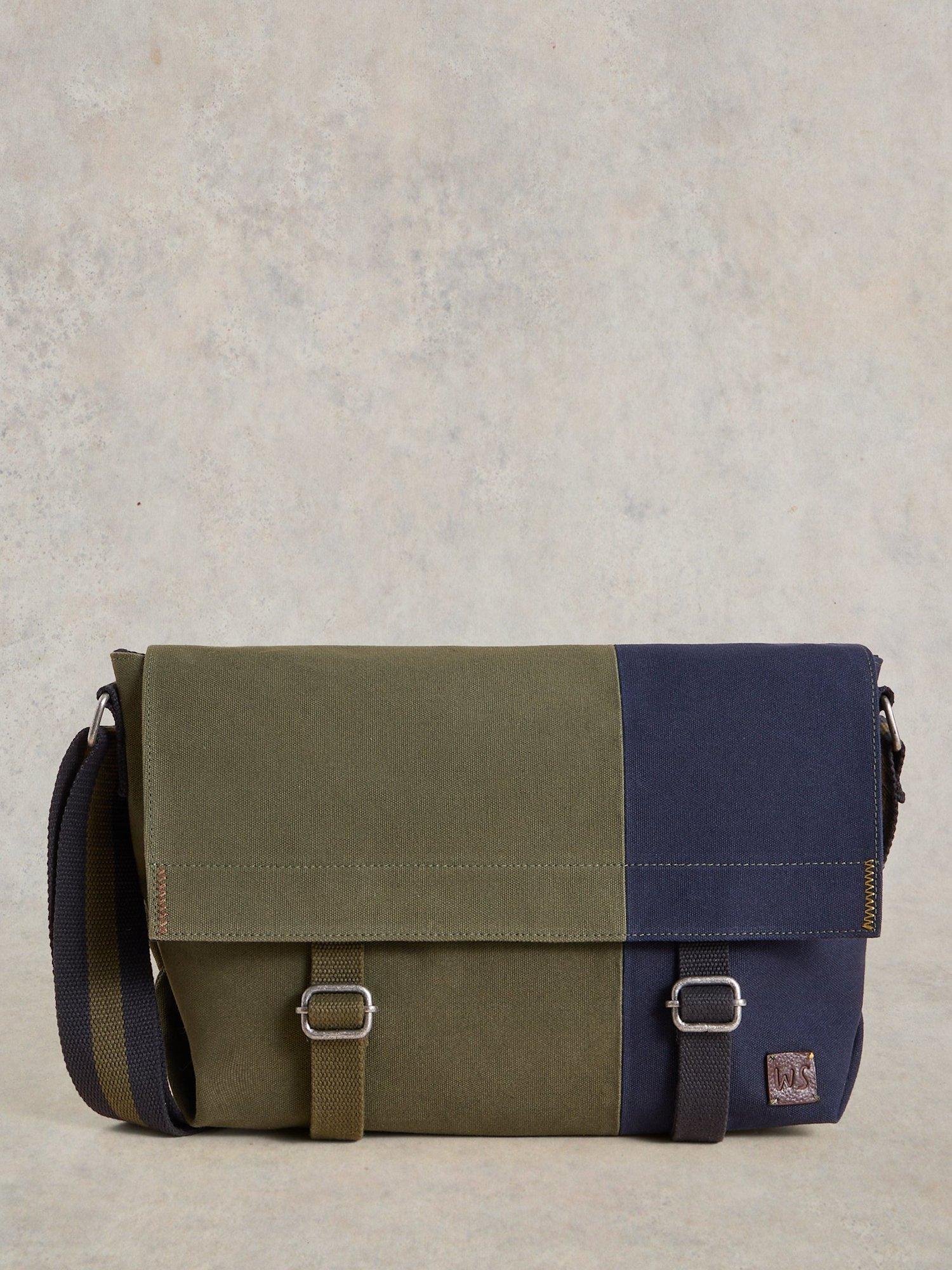 White Stuff Teddy Canvas Messenger Bag Green Multi