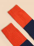 White Stuff Ribbed Socks, Navy/Multi