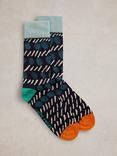 White Stuff Cotton Blend Dash And Dot Novelty Socks, Navy/Multi