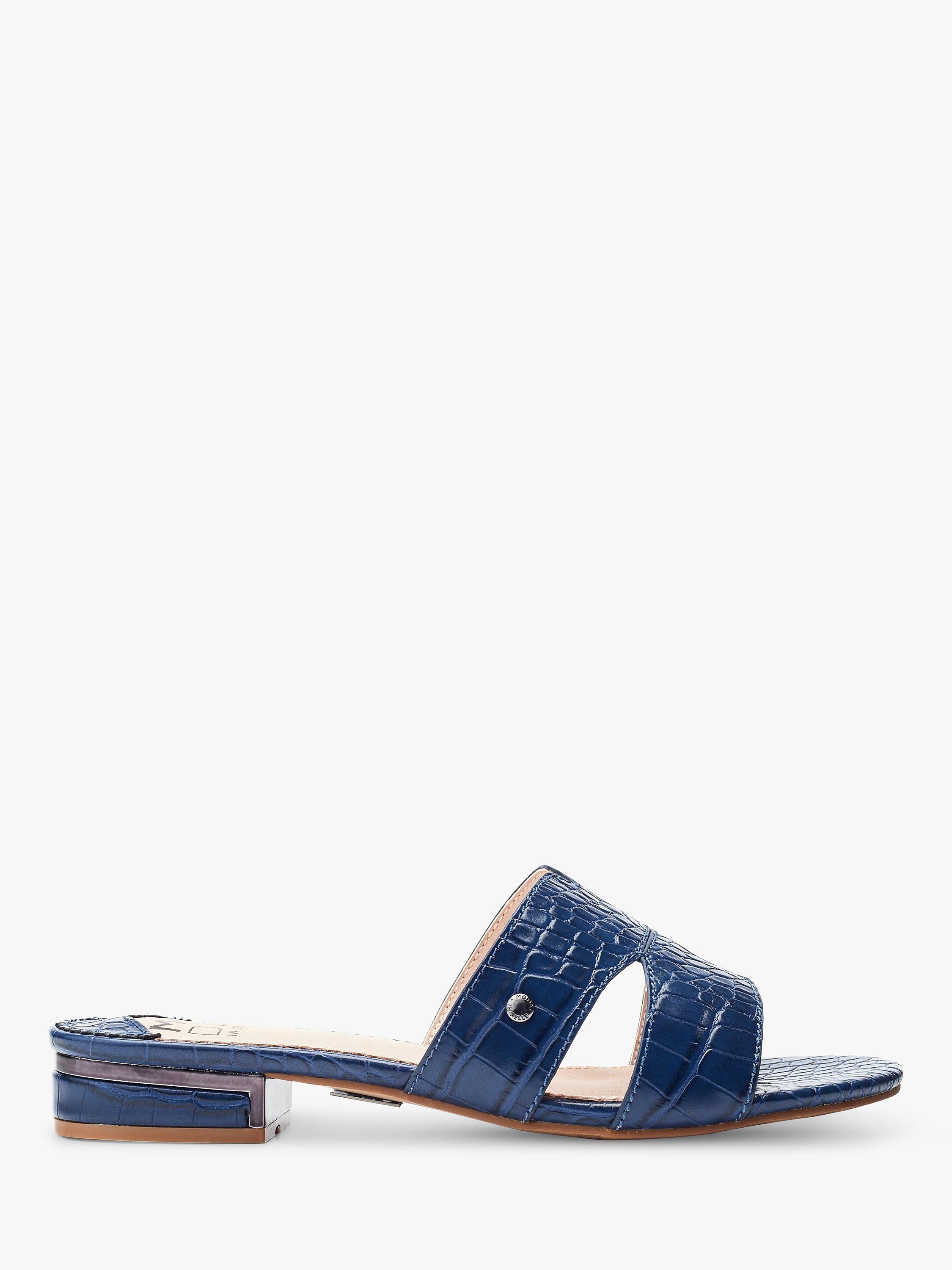 Moda in Pelle Murah Patent Mocc Croc Sandals, Navy