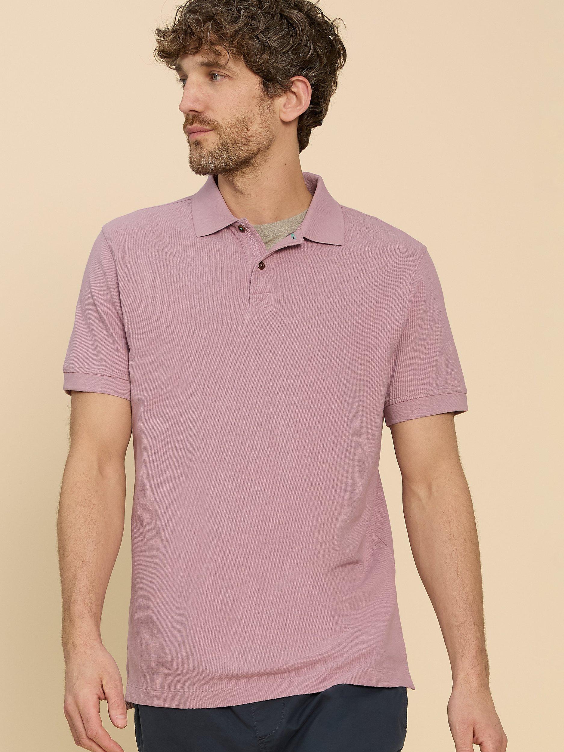White Stuff Utility Polo Shirt, Light Purple