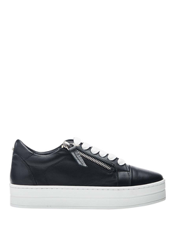 Moda in Pelle Abbiy Leather Platform Trainers, Black