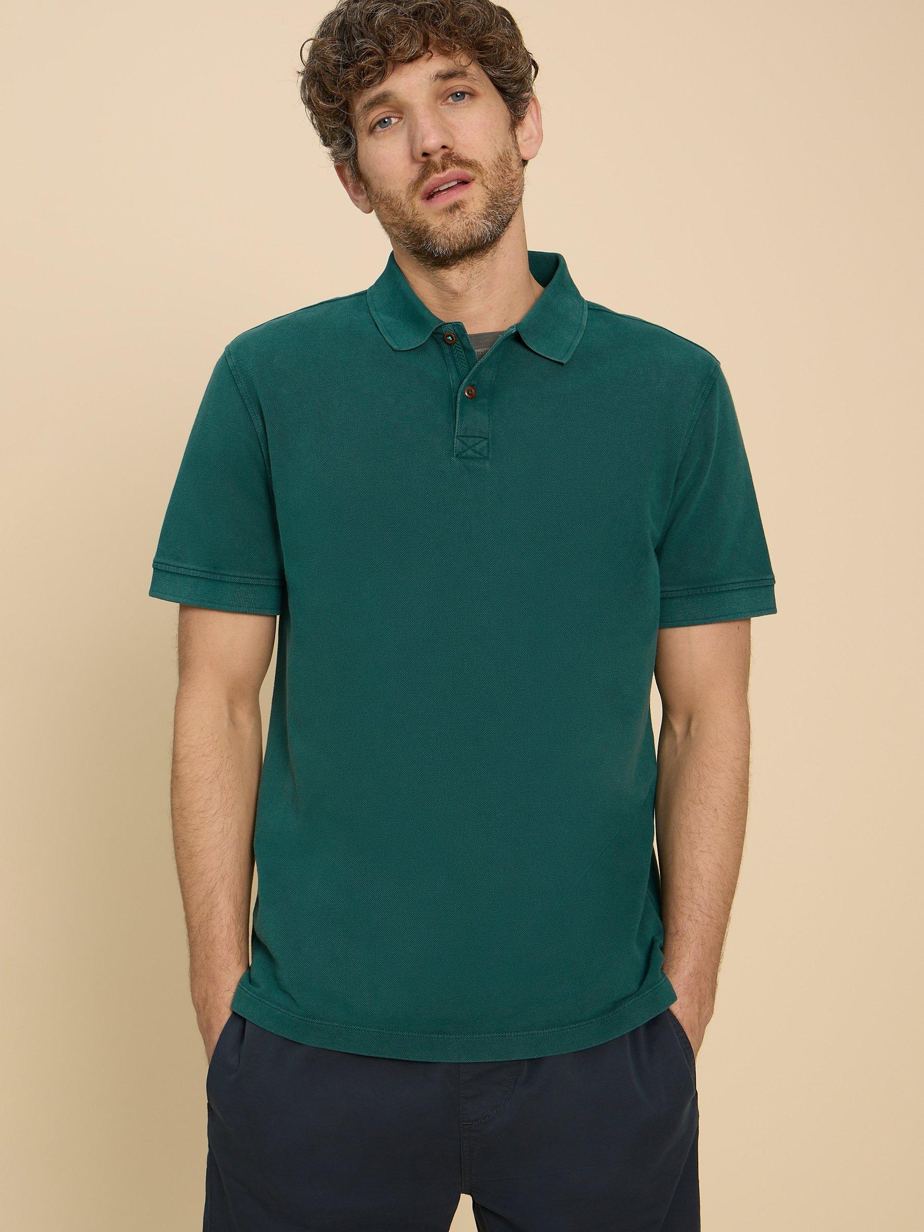 White Stuff Utility Polo Shirt, Dark Teal