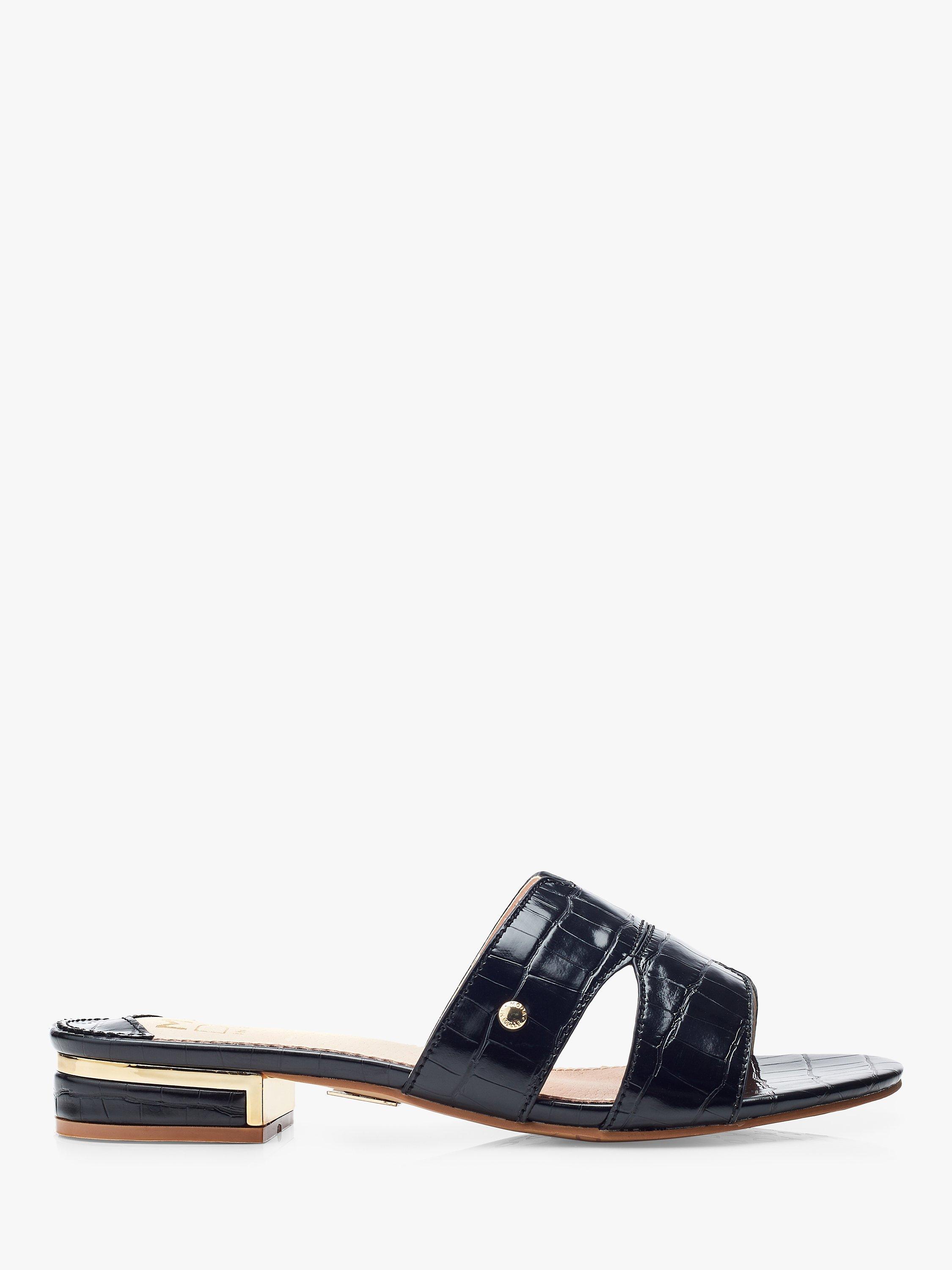 Moda in Pelle Murah Patent Mocc Croc Sandals, Black
