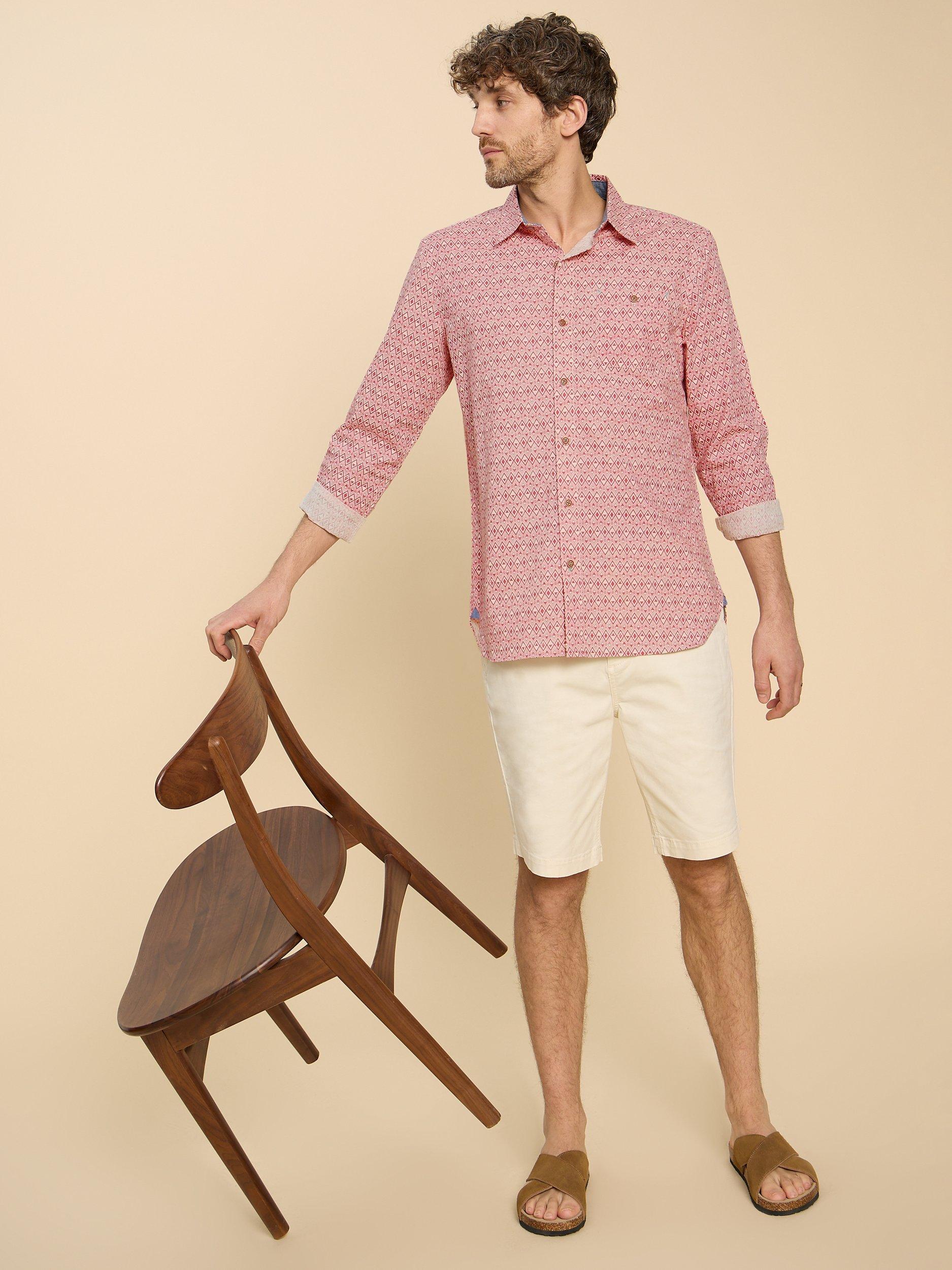 White Stuff Geo Shirt, Mid Red