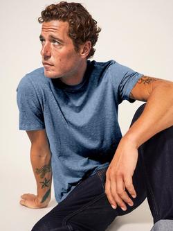 White Stuff Abersoch Cotton T-Shirt, Mid Blue