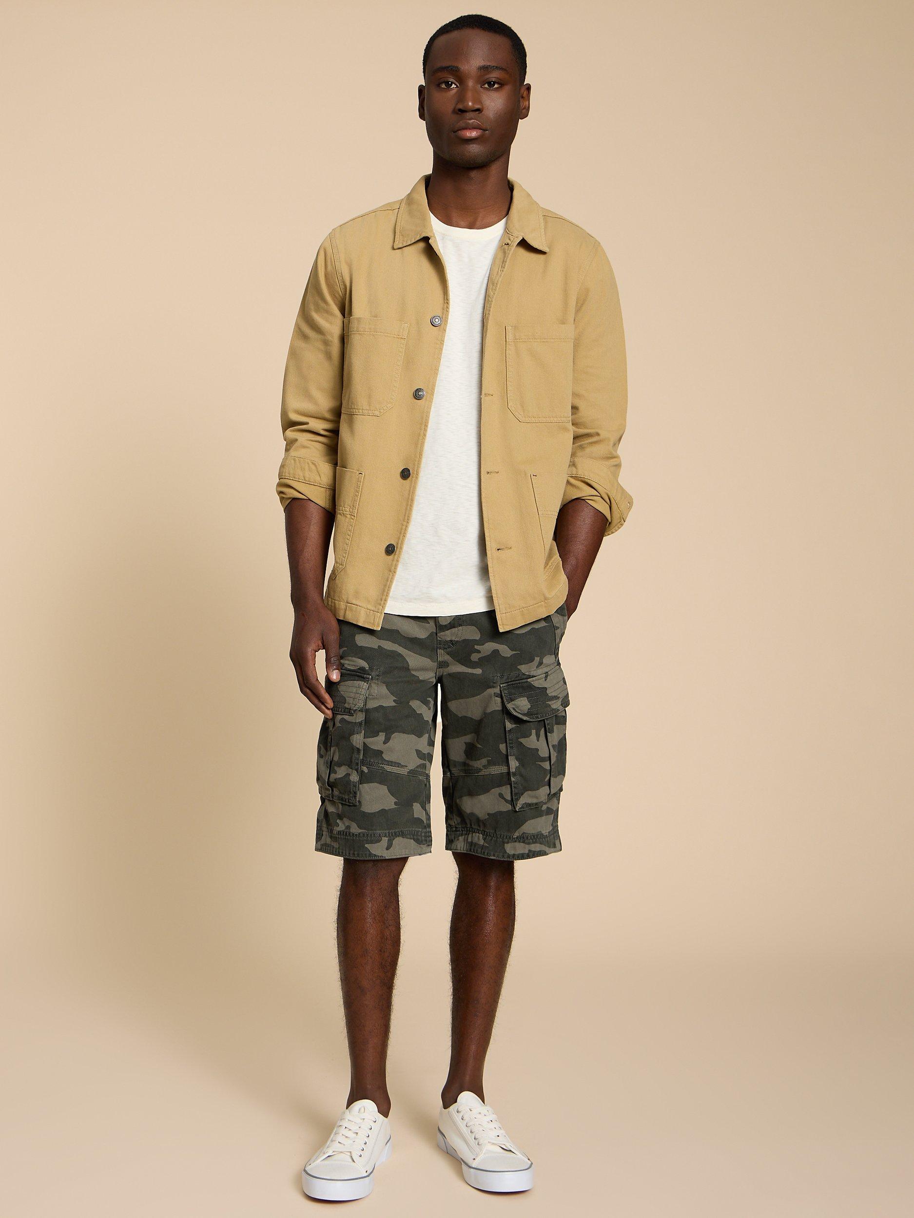 Product image 1 of 7, which shows White Stuff Halsall Camo Shorts, Green/Multi, 30S