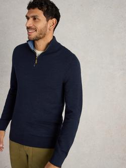 White Stuff Newport Merino Wool Funnel Neck Jumper, Navy
