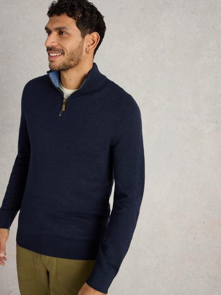 White Stuff Newport Merino Wool Funnel Neck Jumper, Navy