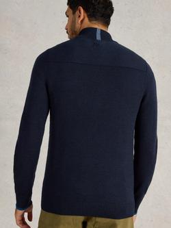 White Stuff Newport Merino Wool Funnel Neck Jumper - view 2, Navy