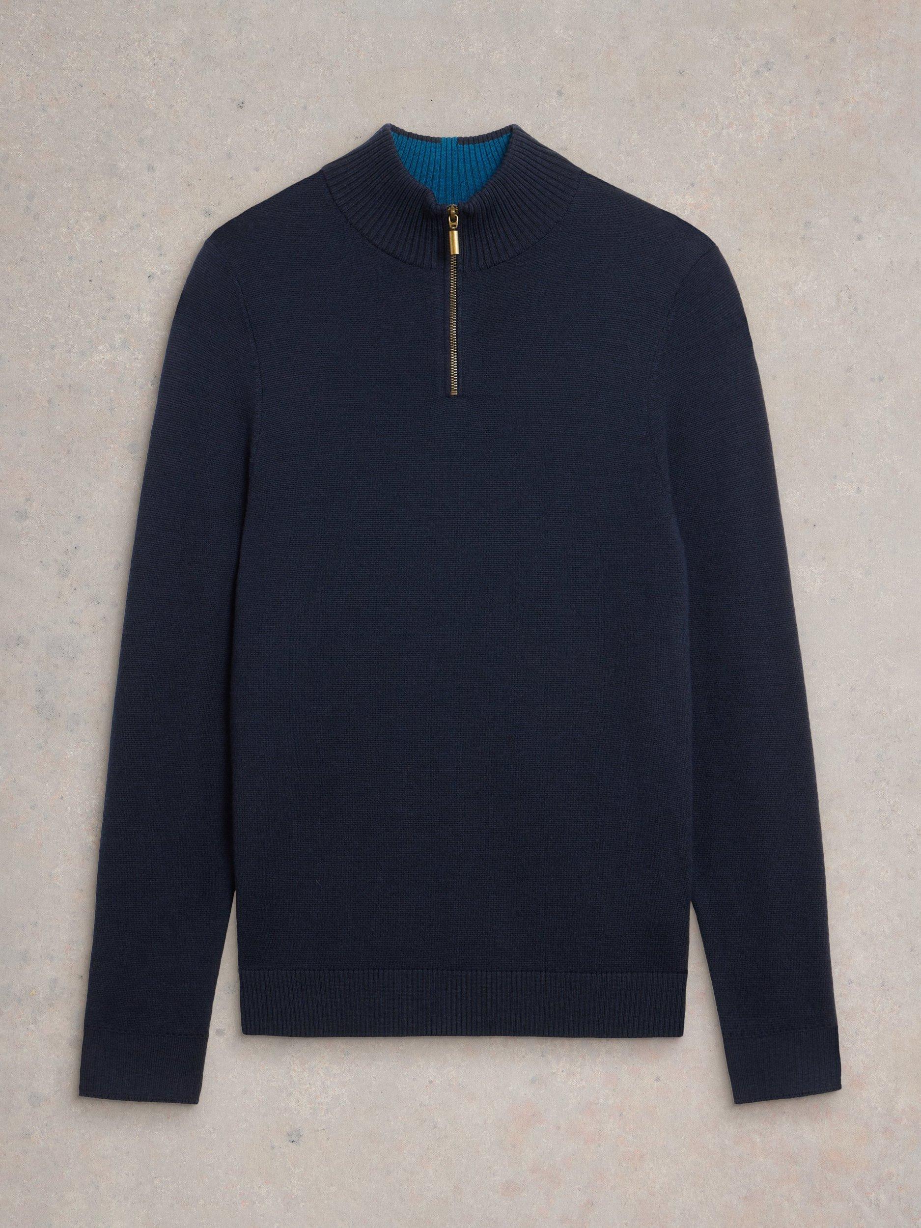 Product image 5 of 7, which shows White Stuff Newport Merino Wool Funnel Neck Jumper, Navy, XS