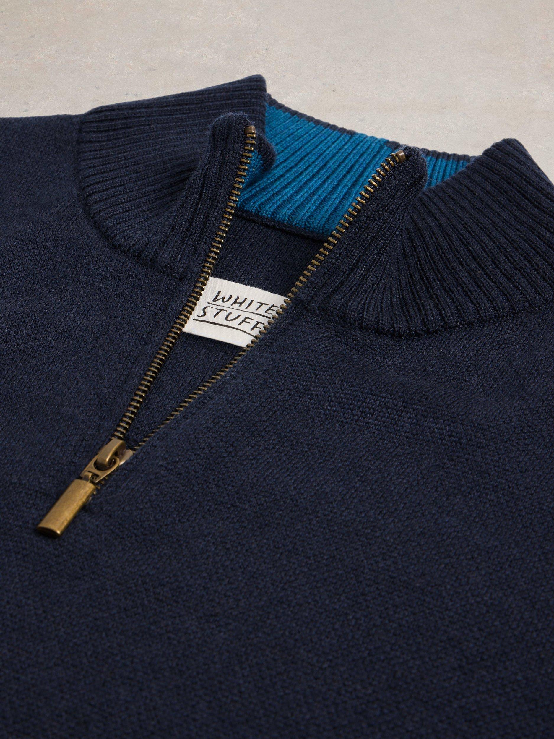 Product image 6 of 7, which shows White Stuff Newport Merino Wool Funnel Neck Jumper, Navy, XS