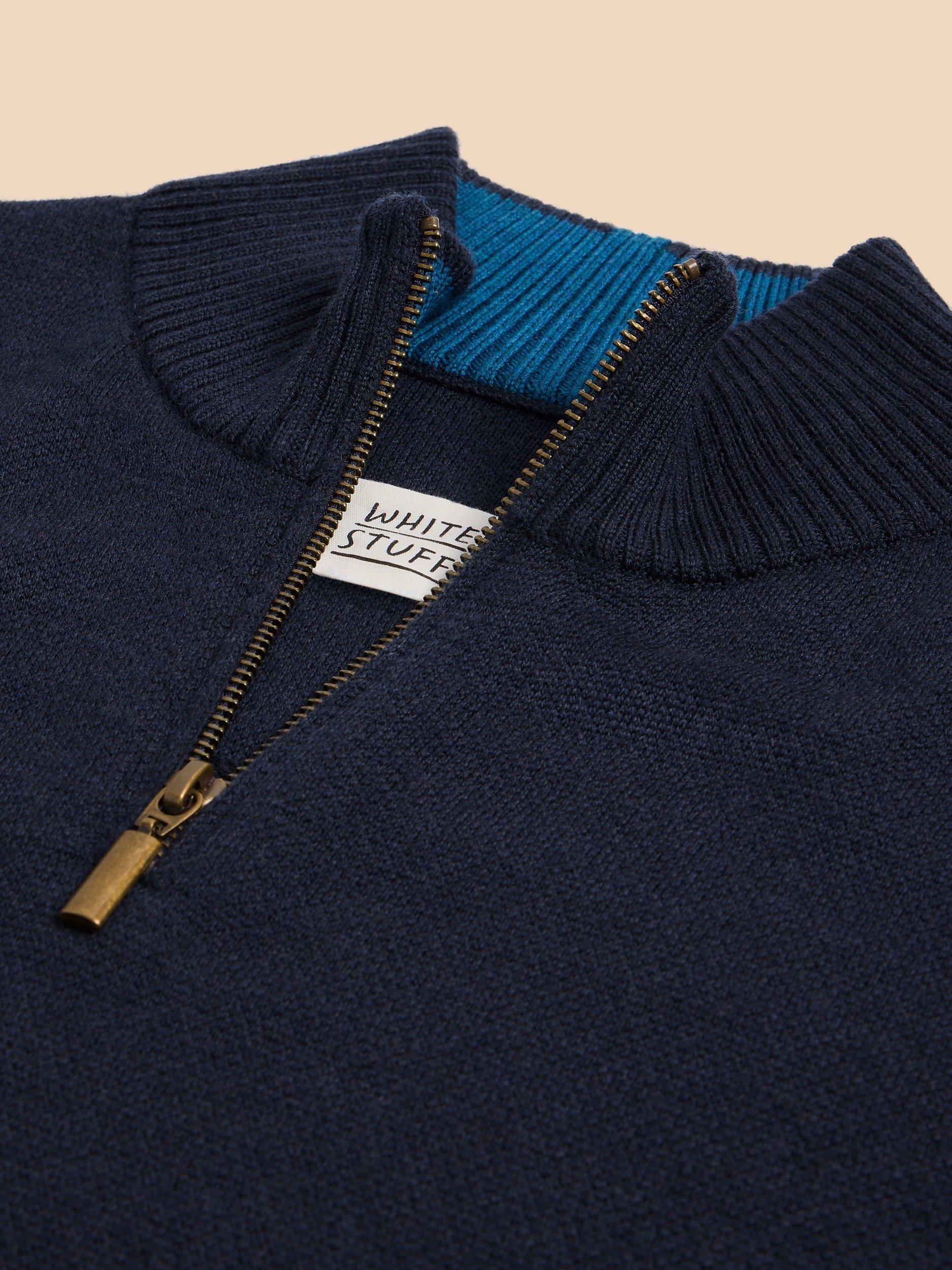 Product image 7 of 7, which shows White Stuff Newport Merino Wool Funnel Neck Jumper, Navy, XS