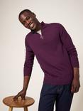 White Stuff Newport Merino Wool Funnel Neck Jumper, Plum