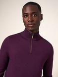 White Stuff Newport Merino Wool Funnel Neck Jumper, Plum