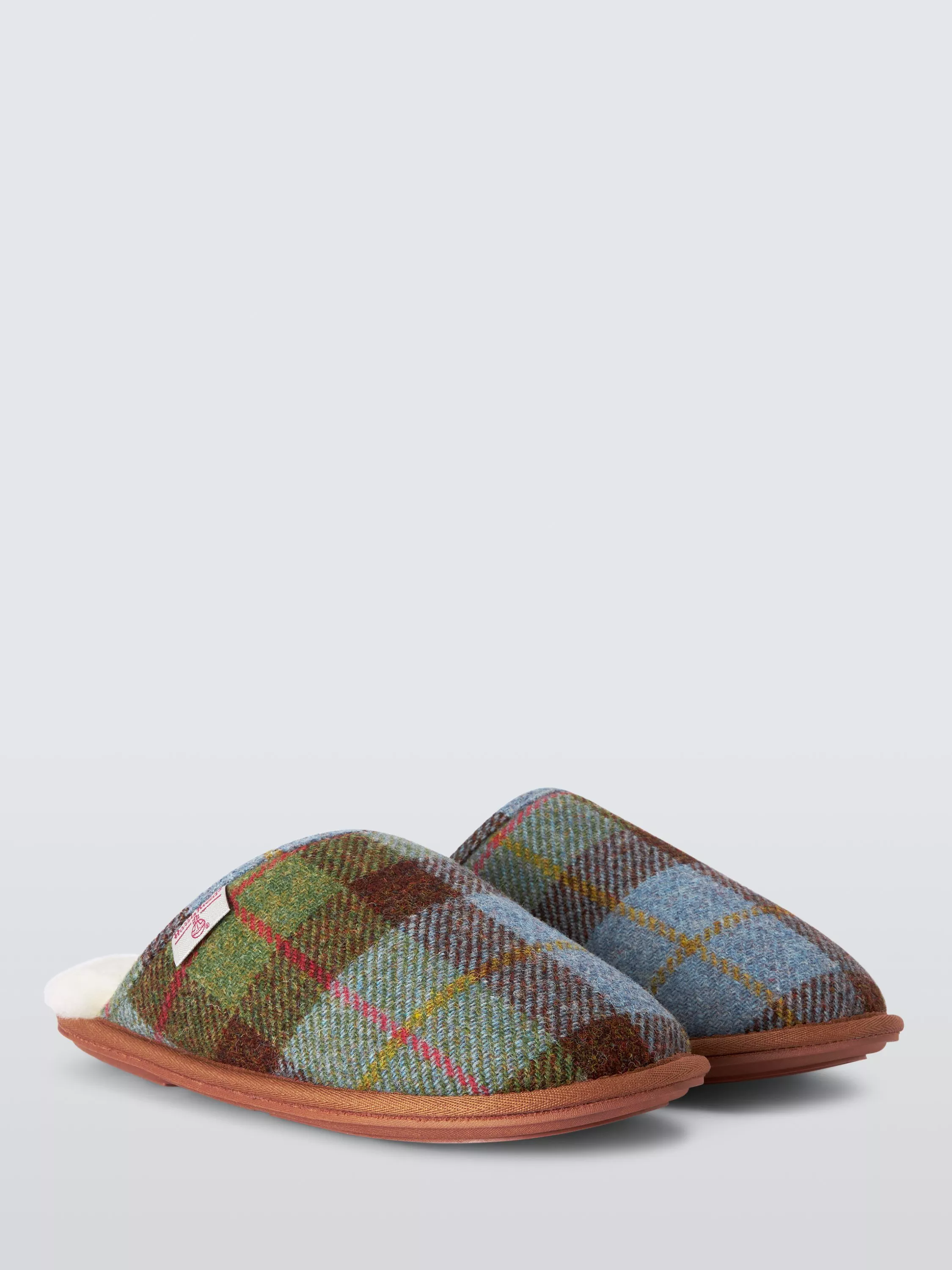 John Lewis Harris Tweed Mule Slippers Multi