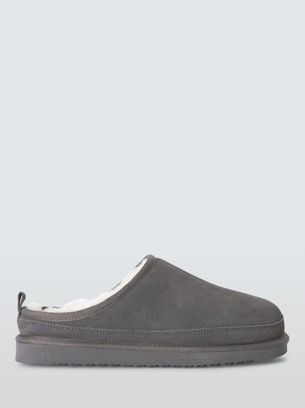 John Lewis Sheepskin Clog Slippers, Grey, Grey