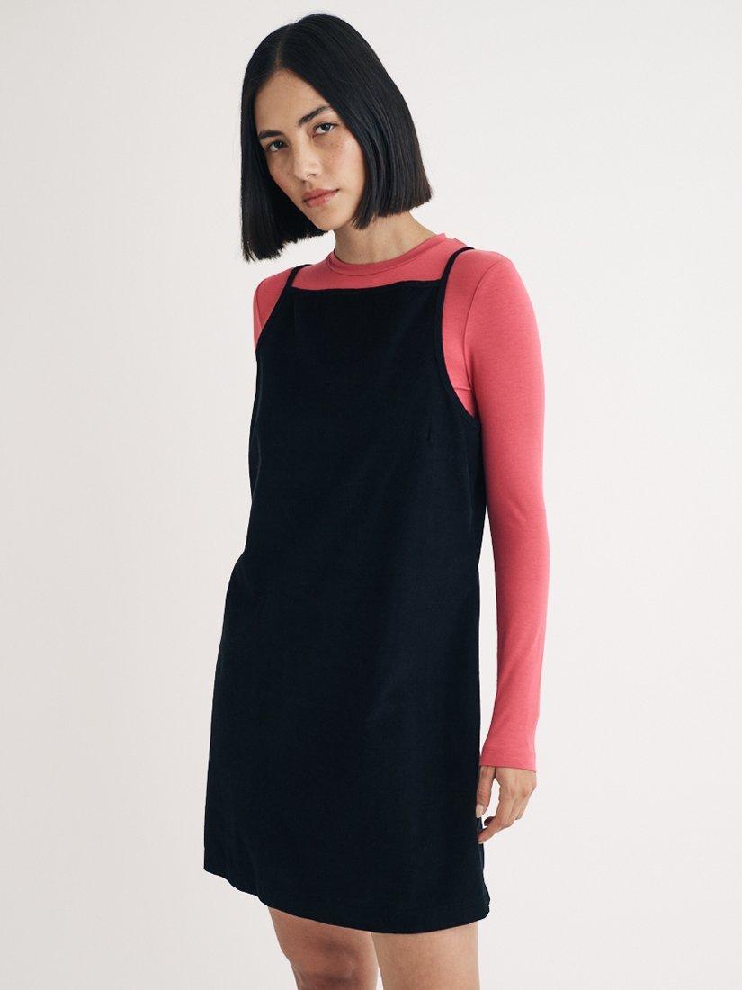 Black cord pinafore dress hotsell