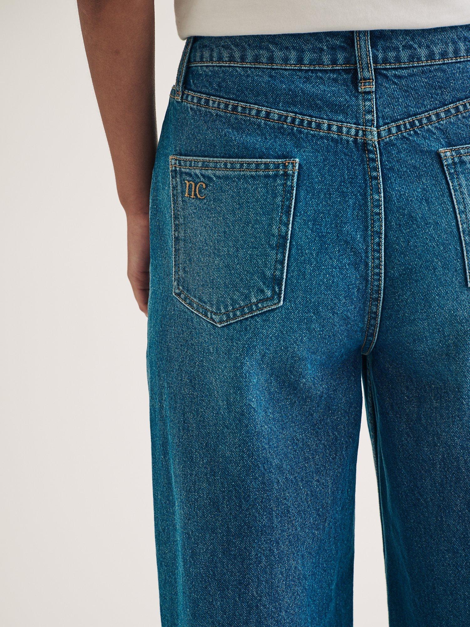 Product image 4 of 4, which shows Nobody's Child Organic Cotton Wide Leg Jeans, Blue, 8