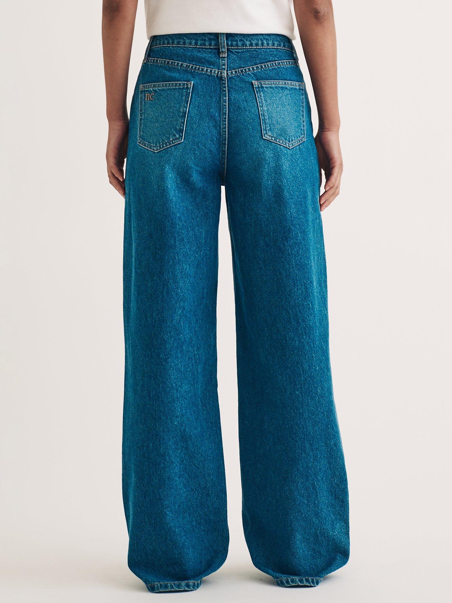 Product image 3 of 4, which shows Nobody's Child Organic Cotton Wide Leg Jeans, Blue, 8