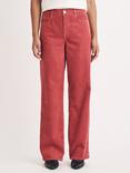 Nobody's Child Organic Cotton Corduroy Wide Leg Trousers, Pink