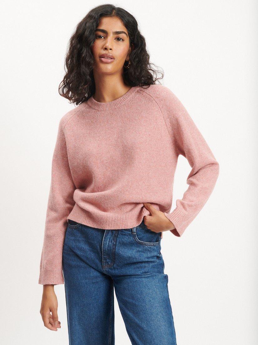 Nobody's Child Relaxed Organic Cotton Blend Crew Neck Jumper, Pink