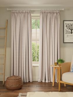 John Lewis Elvi Linen Blend Pair Lined Multiway (Slot Top, Hidden Tab, Pencil Pleat) Curtains - view 2, Caramel