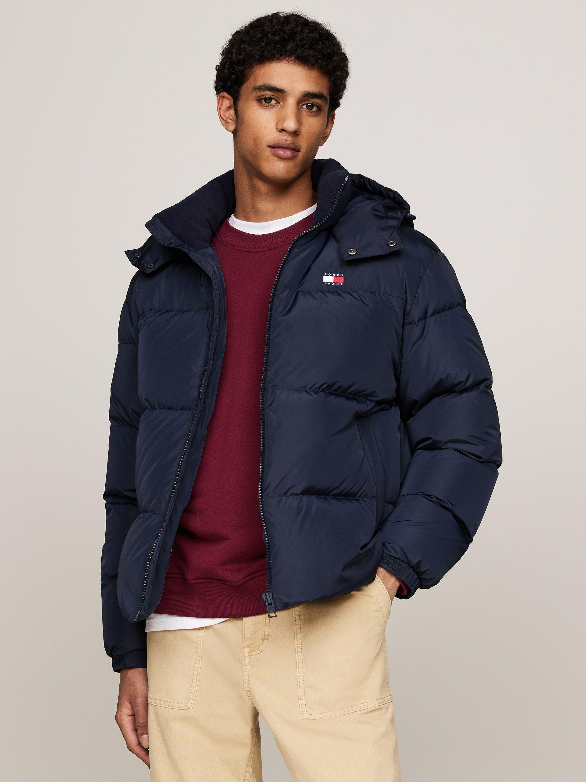 Product image 1 of 5, which shows Tommy Jeans Flag Alaska Puffer Jacket, Dark Navy, XS