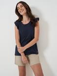 Crew Clothing Leah Scoop Neck Top, Navy Blue, Navy Blue